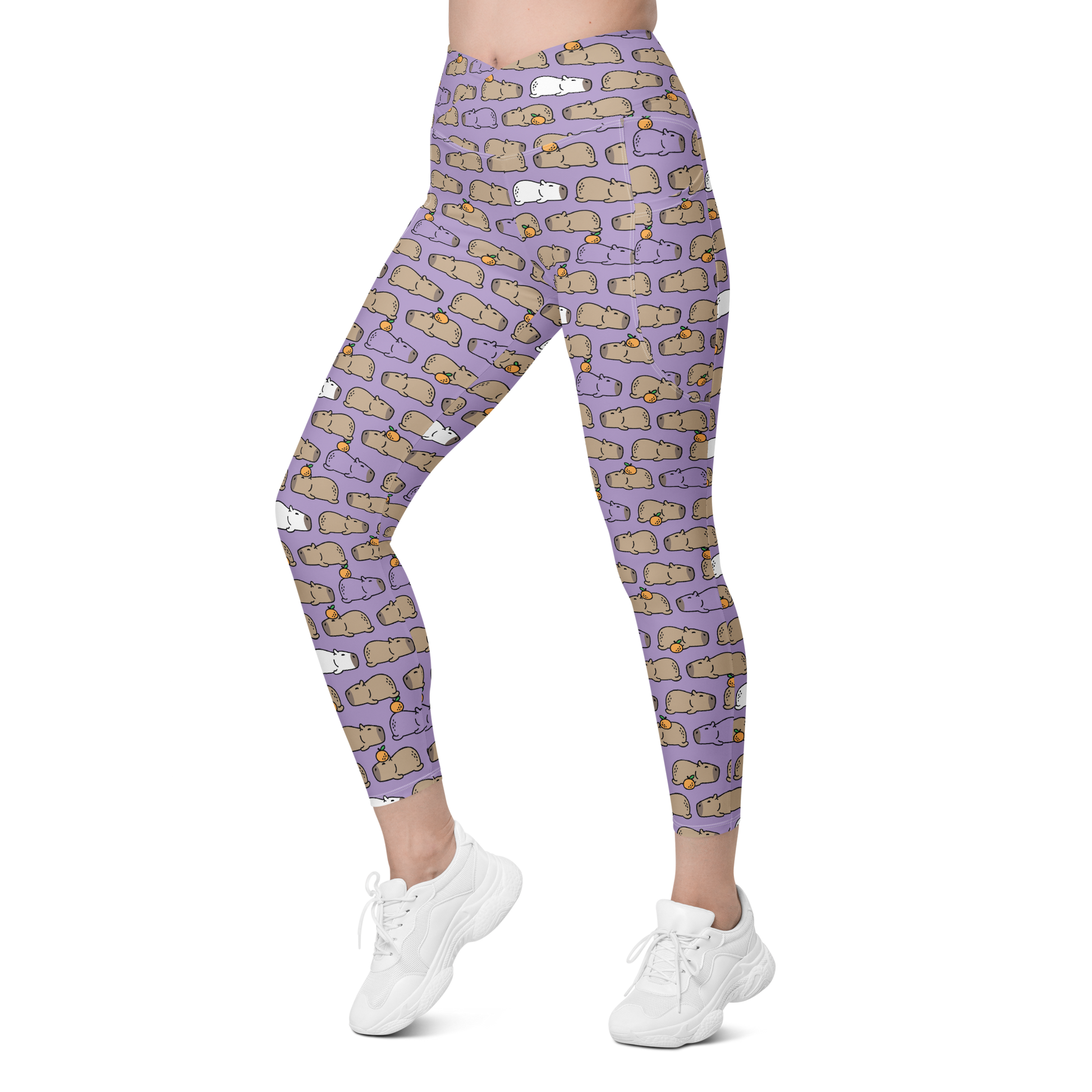 "Vista lateral del legging Harper - Estilo handmade, estampado vibrante y ajuste ergonómico | Moda casual para mujer | More Than Prints"
